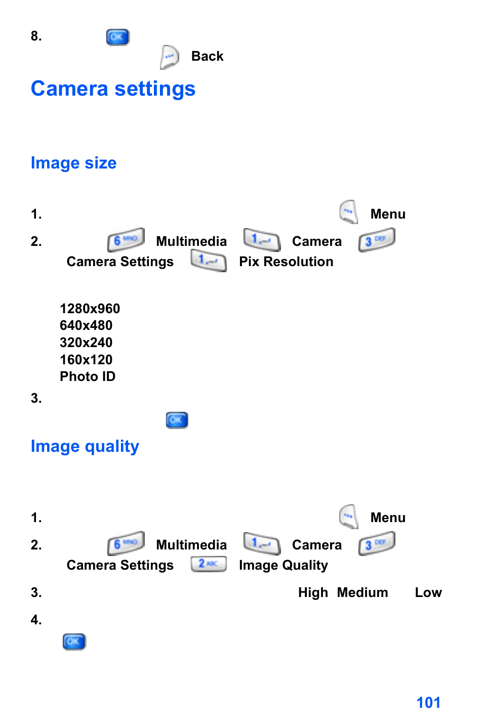 Camera settings | Samsung SCH-A890ZSVXAR User Manual | Page 109 / 196