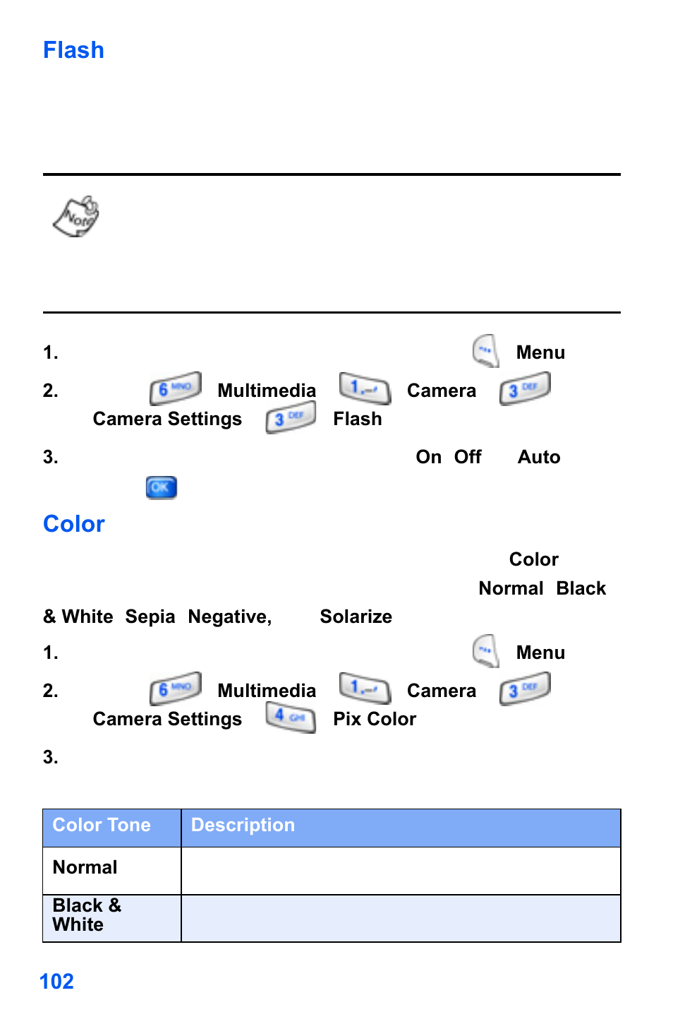 Flash, Color | Samsung SCH-A890ZSVXAR User Manual | Page 110 / 196