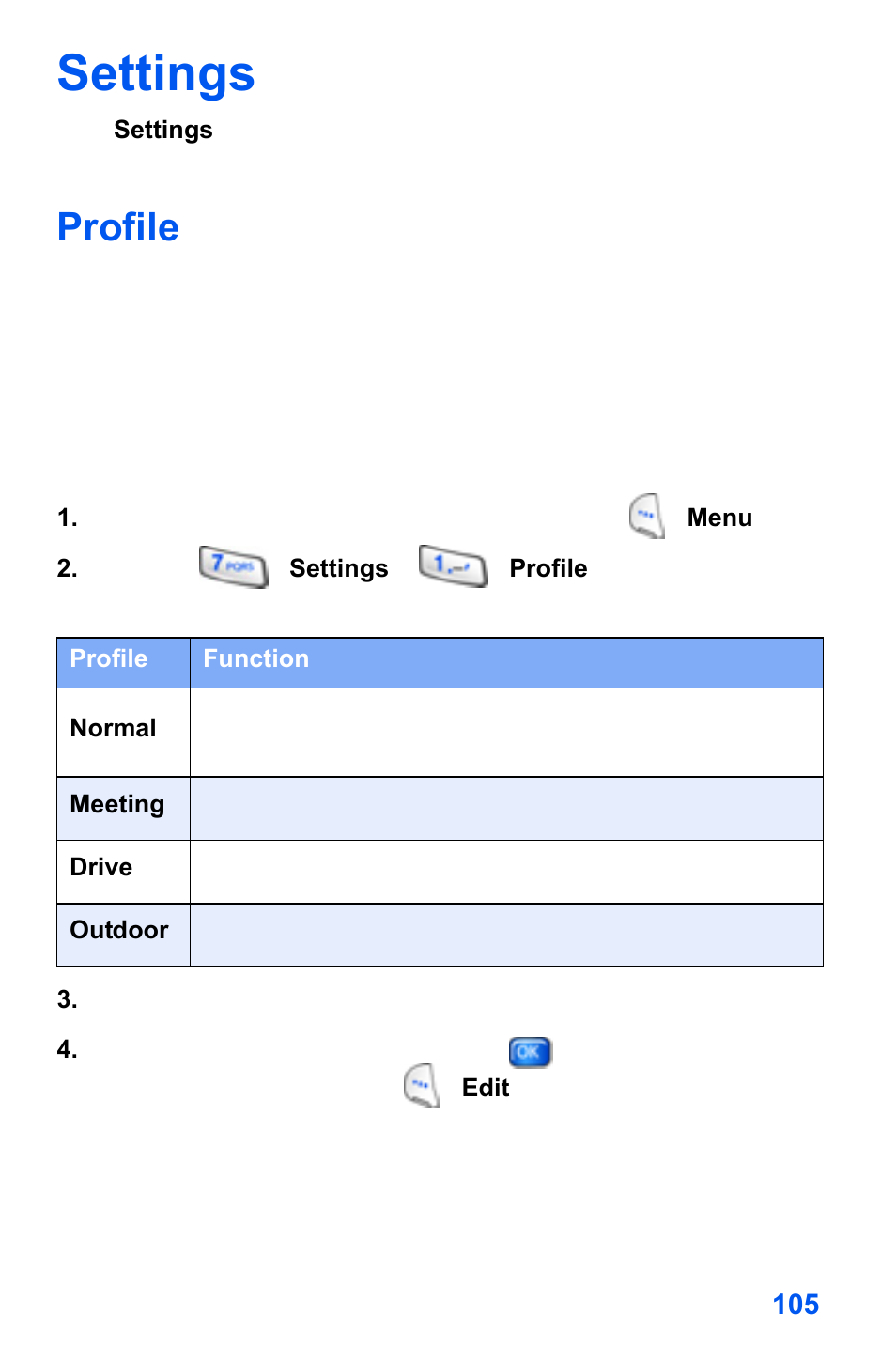 Settings, Profile | Samsung SCH-A890ZSVXAR User Manual | Page 113 / 196