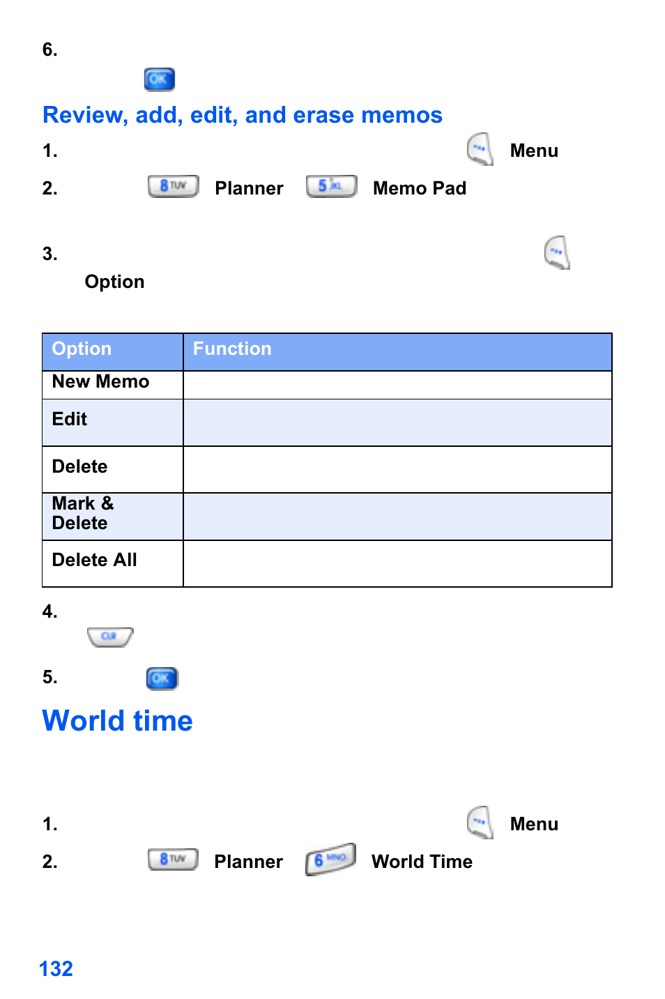 World time | Samsung SCH-A890ZSVXAR User Manual | Page 140 / 196