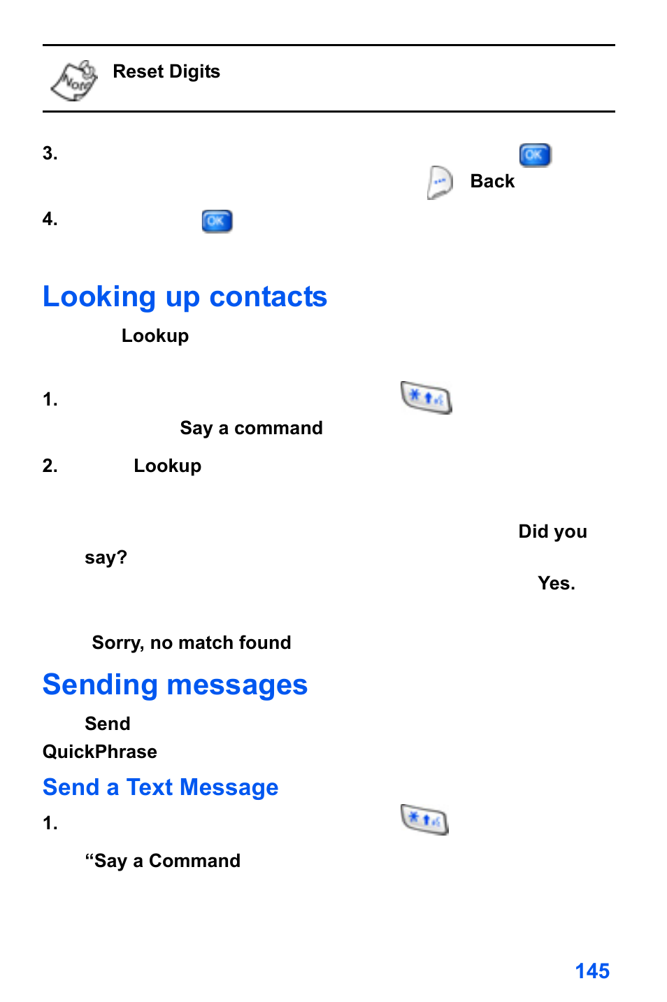 Looking up contacts, Sending messages | Samsung SCH-A890ZSVXAR User Manual | Page 153 / 196