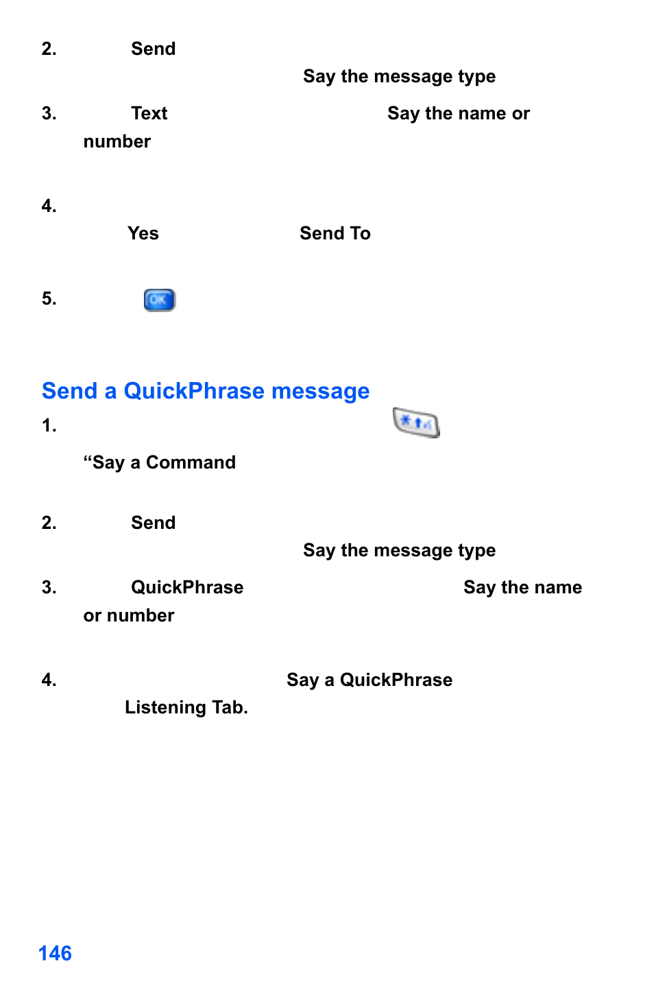 Send a quickphrase message | Samsung SCH-A890ZSVXAR User Manual | Page 154 / 196