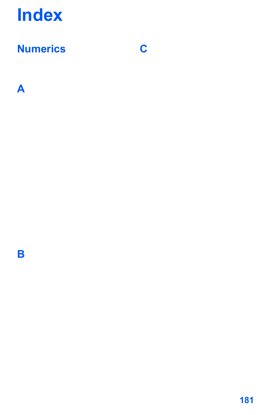 Index, Numerics | Samsung SCH-A890ZSVXAR User Manual | Page 189 / 196