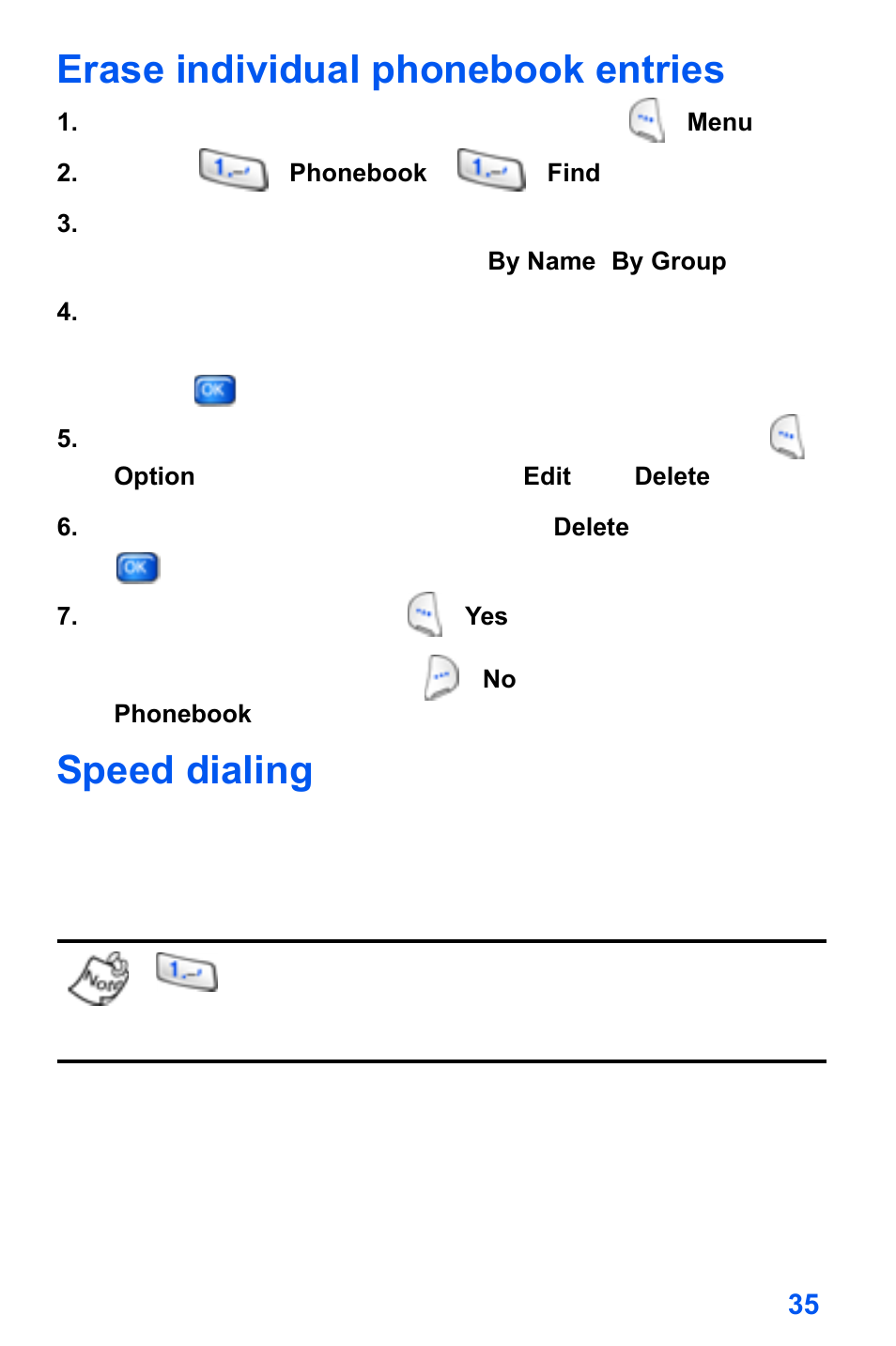 Erase individual phonebook entries, Speed dialing | Samsung SCH-A890ZSVXAR User Manual | Page 43 / 196