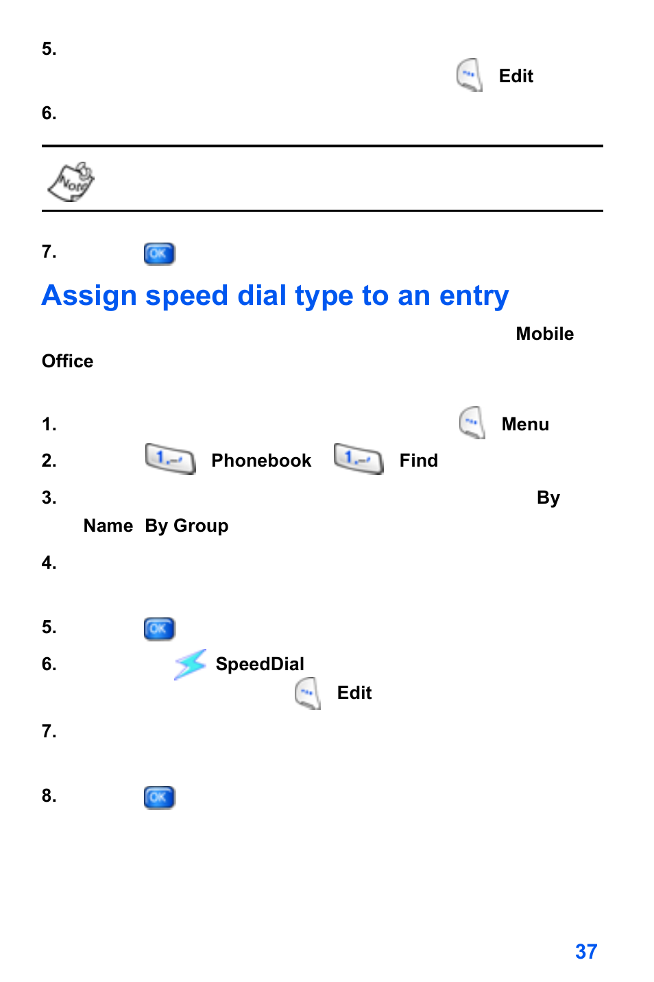 Assign speed dial type to an entry | Samsung SCH-A890ZSVXAR User Manual | Page 45 / 196