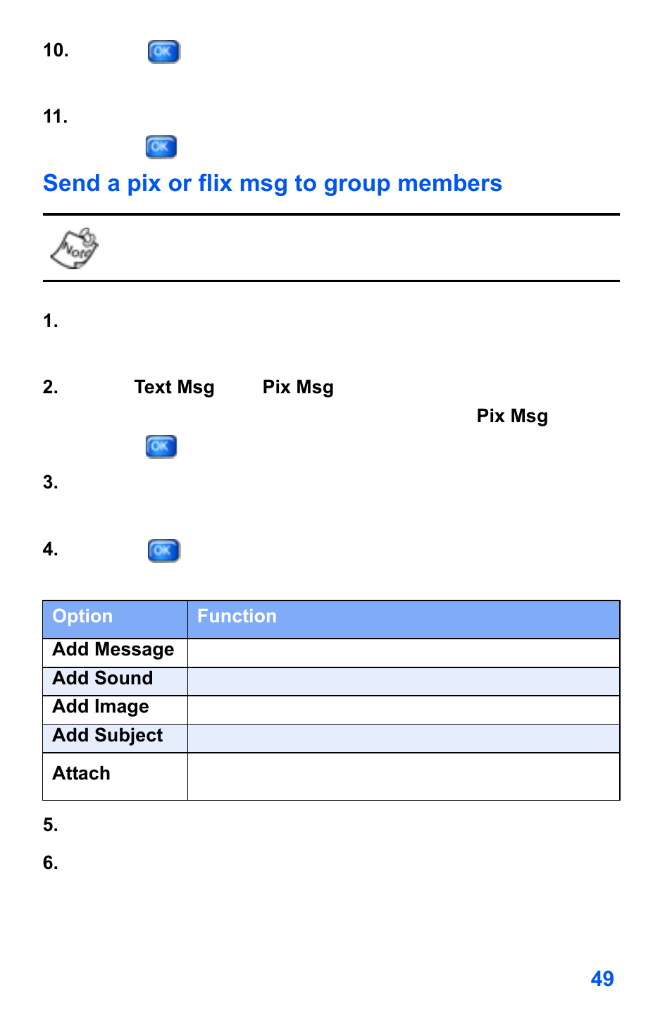 Send a pix or flix msg to group members | Samsung SCH-A890ZSVXAR User Manual | Page 57 / 196