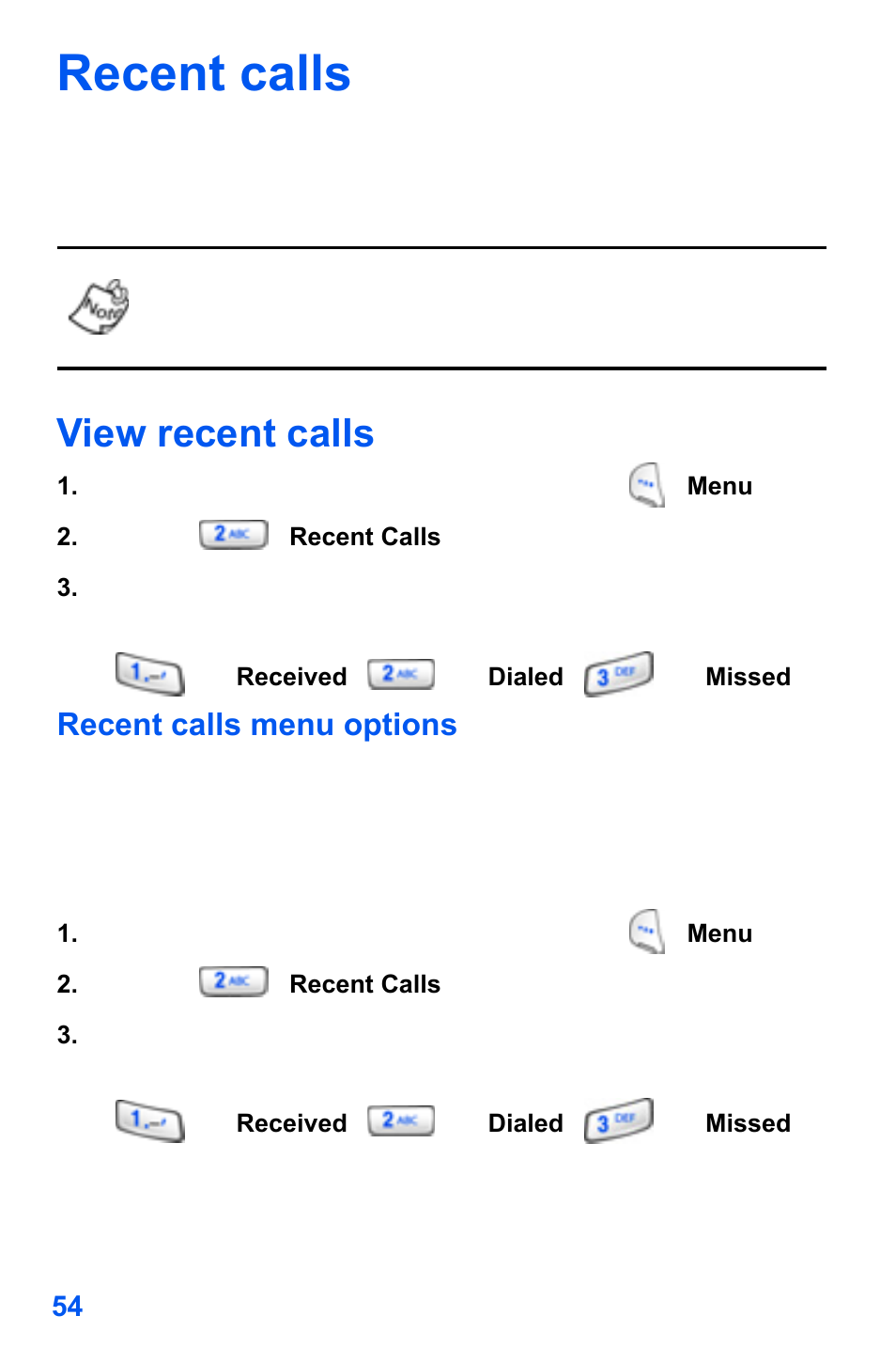 Recent calls, View recent calls | Samsung SCH-A890ZSVXAR User Manual | Page 62 / 196