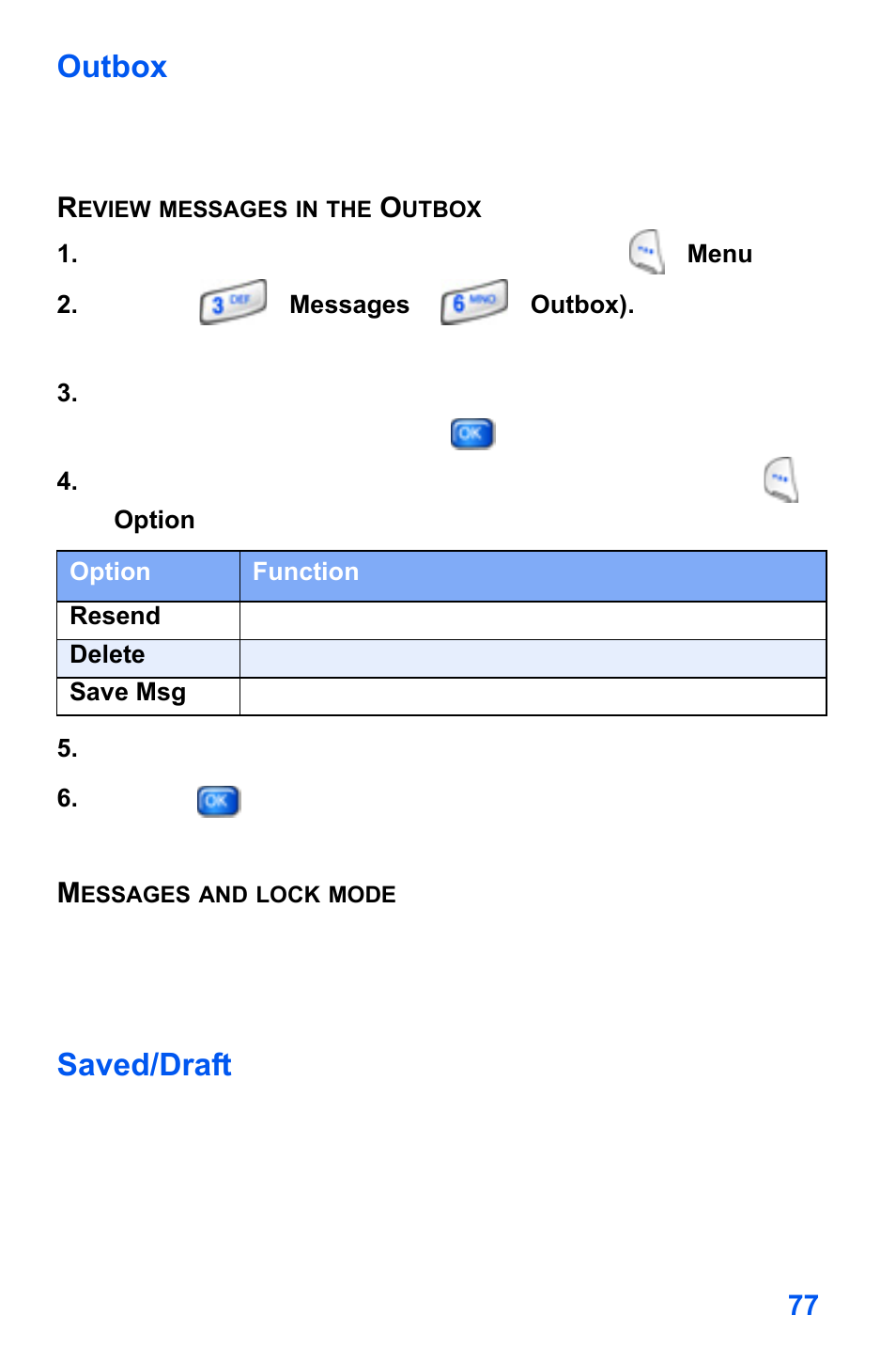 Outbox, Saved/draft | Samsung SCH-A890ZSVXAR User Manual | Page 85 / 196