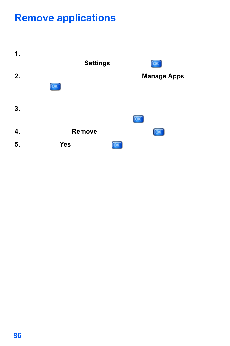 Remove applications | Samsung SCH-A890ZSVXAR User Manual | Page 94 / 196