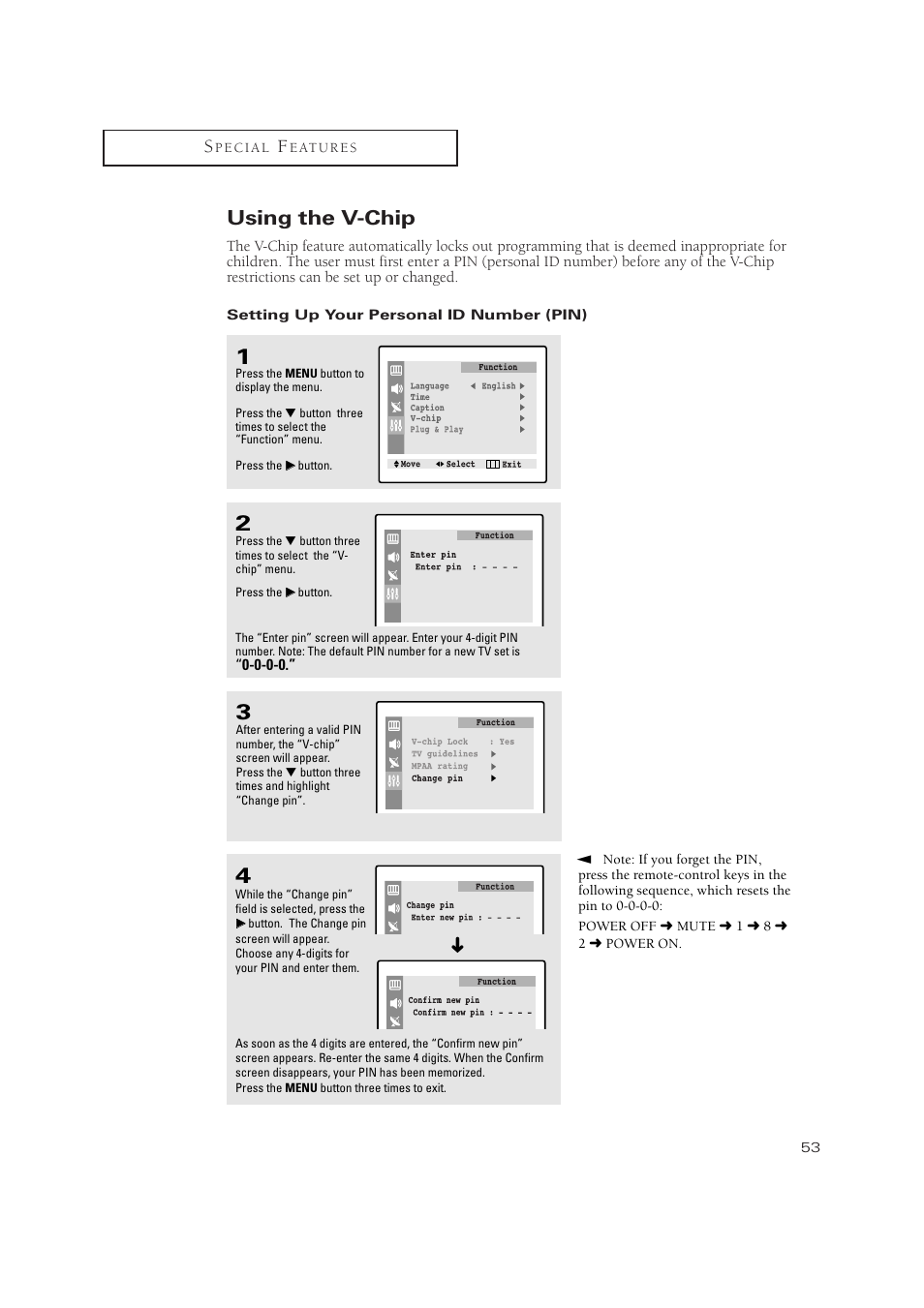 Using the v-chip | Samsung TXN2734FX-XAA User Manual | Page 53 / 59