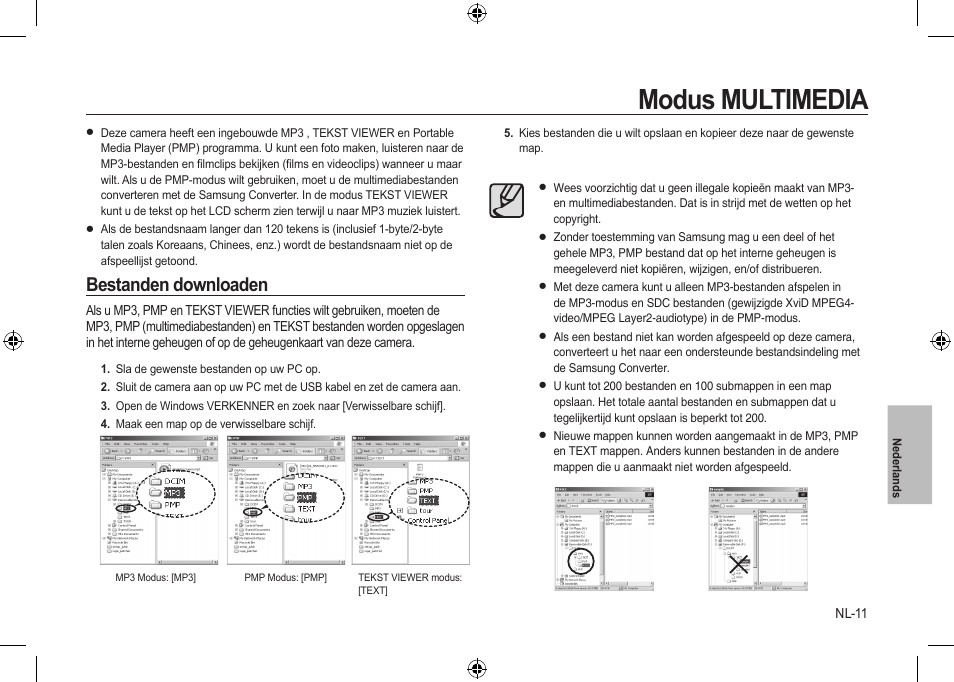 Modus multimedia, Bestanden downloaden | Samsung i8 User Manual | Page 103 / 128