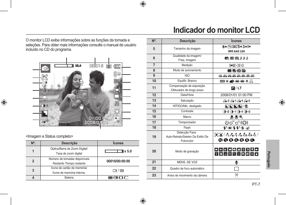 Indicador do monitor lcd | Samsung i8 User Manual | Page 117 / 128