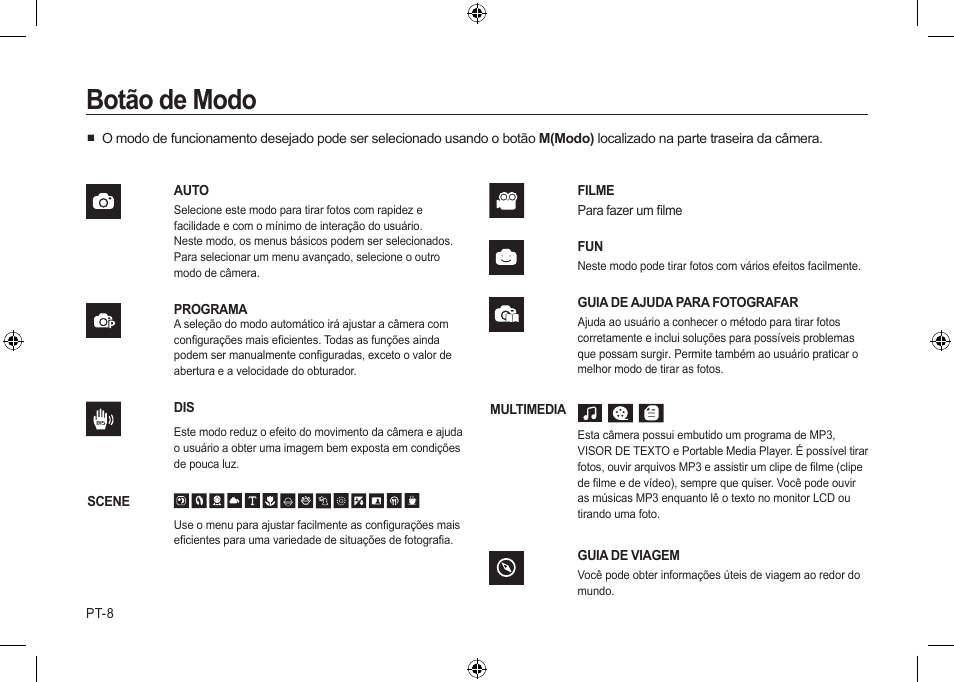 Botão de modo | Samsung i8 User Manual | Page 118 / 128