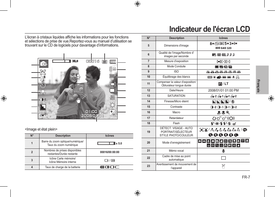 Indicateur de l'écran lcd | Samsung i8 User Manual | Page 45 / 128