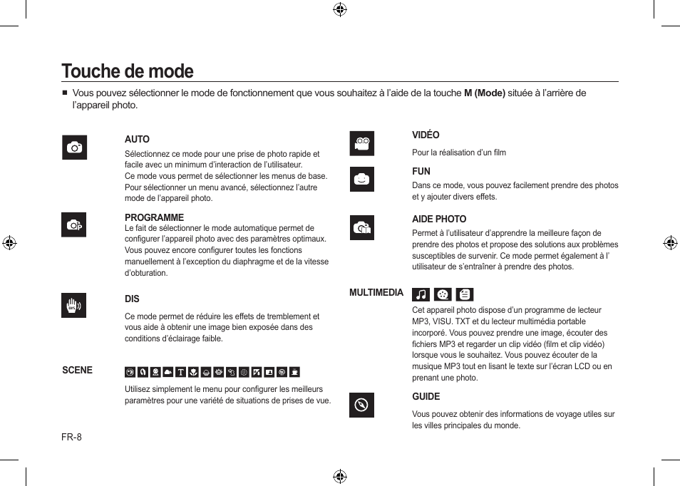 Touche de mode | Samsung i8 User Manual | Page 46 / 128