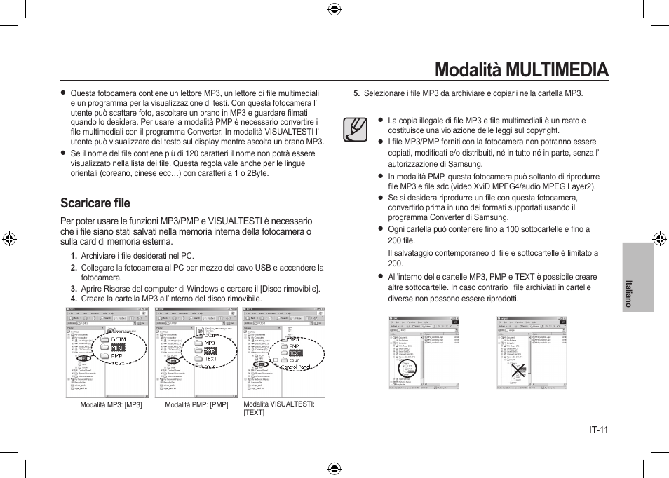 Modalità multimedia, Scaricare ﬁle | Samsung i8 User Manual | Page 85 / 128