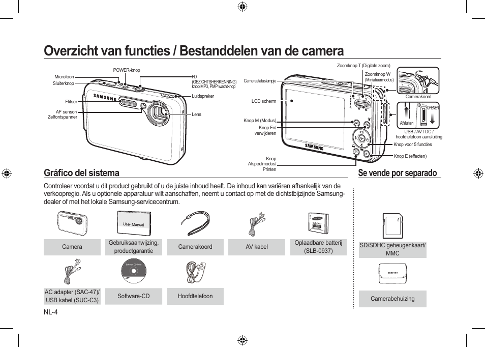 Gráﬁco del sistema, Se vende por separado | Samsung i8 User Manual | Page 96 / 128