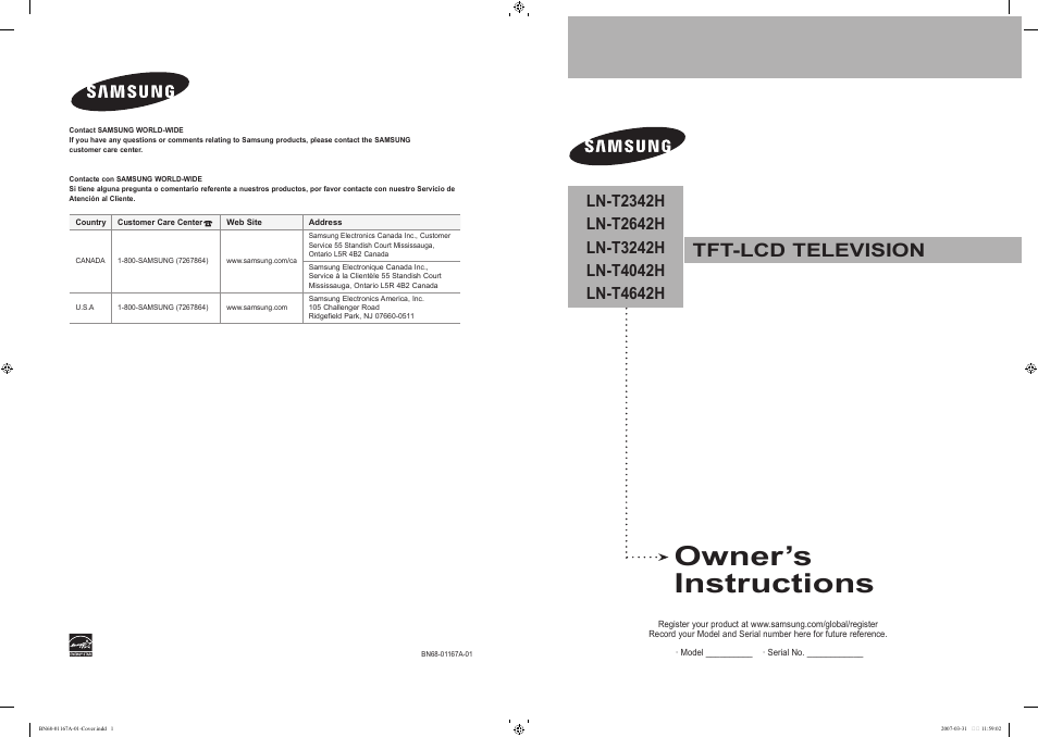 Samsung LNT4042HX-XAA User Manual | 147 pages