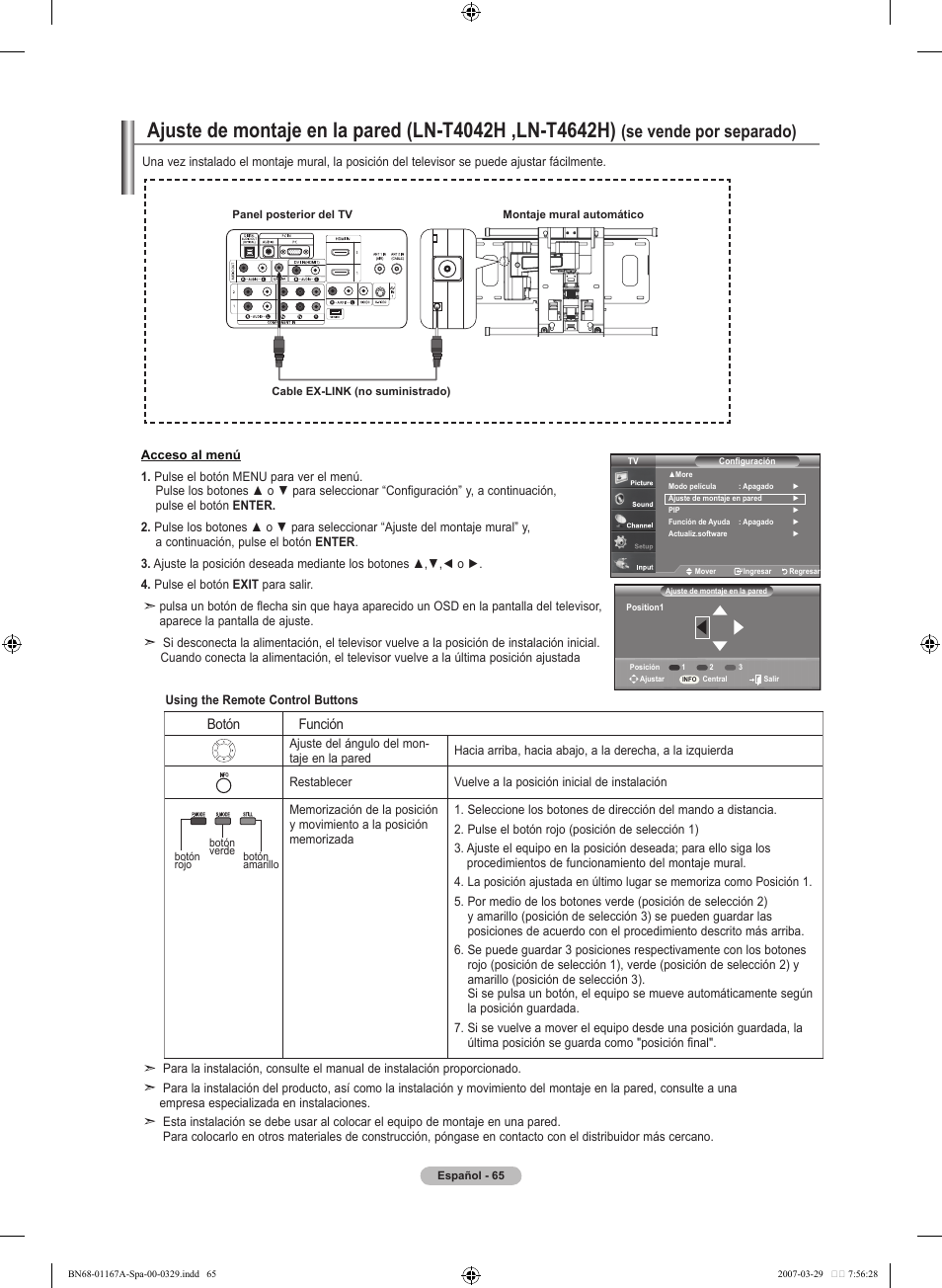 Se vende por separado) | Samsung LNT4042HX-XAA User Manual | Page 143 / 147