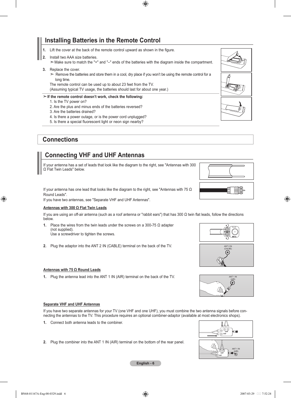 Connections | Samsung LNT4042HX-XAA User Manual | Page 8 / 147