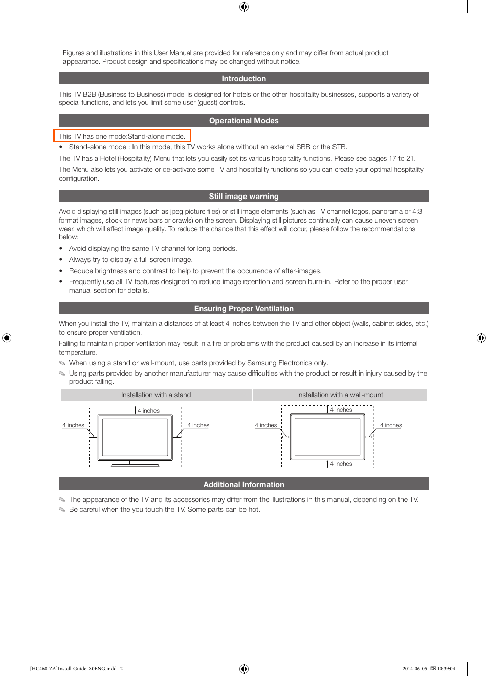 Samsung HG40NC460KFXZA User Manual | Page 2 / 39