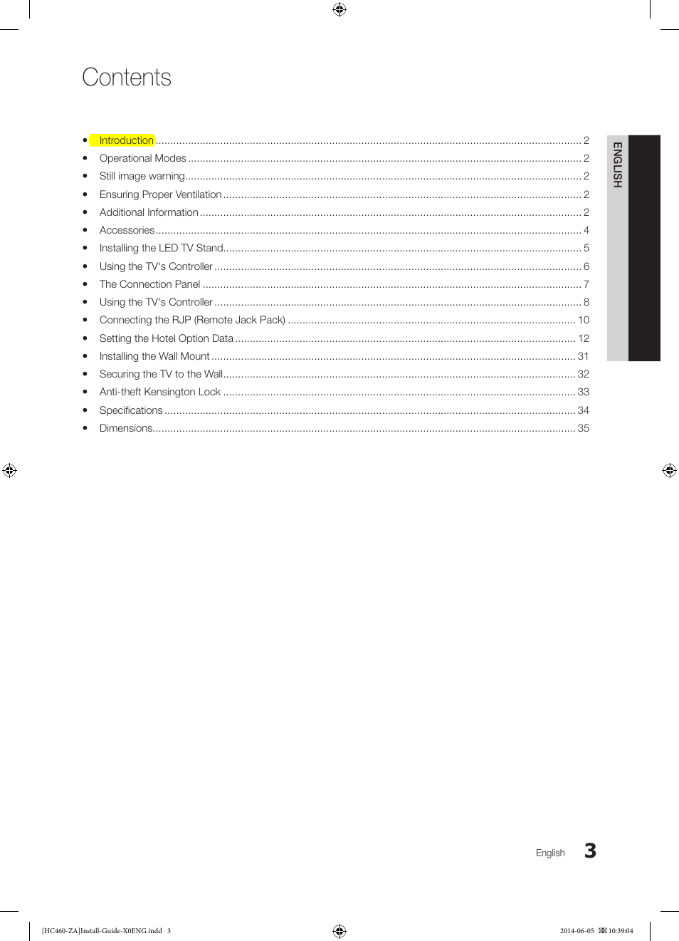 Samsung HG40NC460KFXZA User Manual | Page 3 / 39