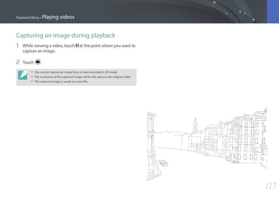 Capturing an image during playback | Samsung EV-NX2000BABUS User Manual | Page 118 / 203