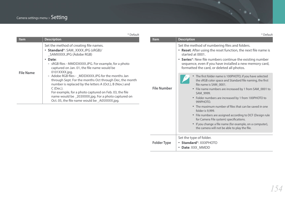 Setting | Samsung EV-NX2000BABUS User Manual | Page 155 / 203