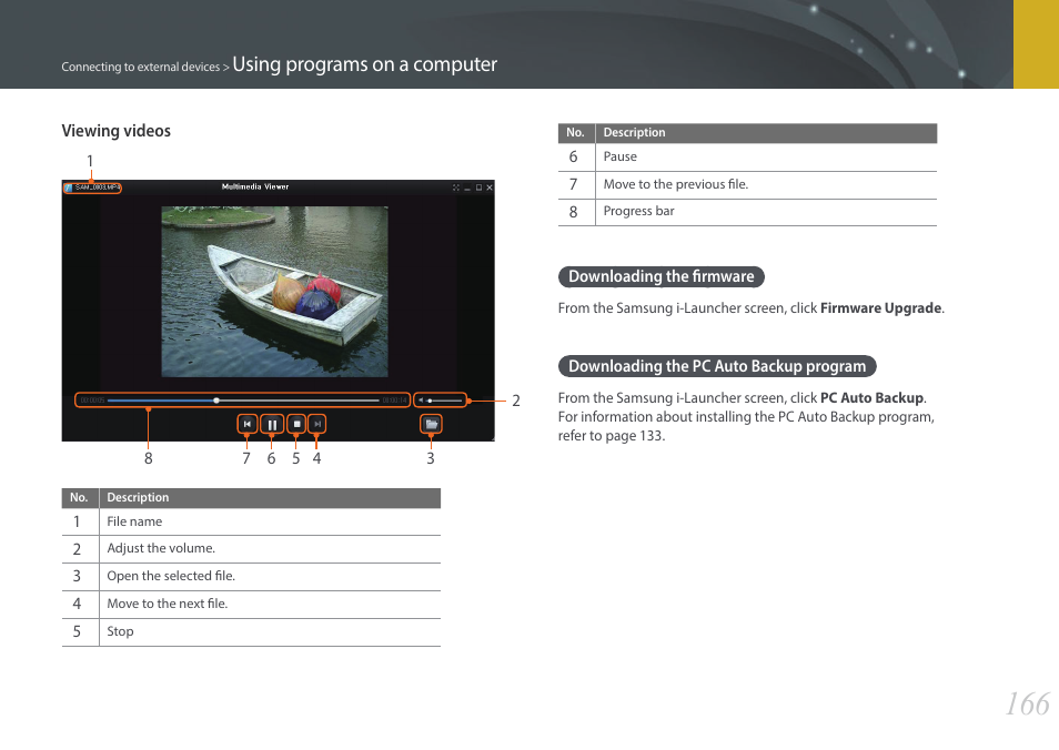 Downloading the firmware, Downloading the pc auto backup program, Using programs on a computer | Samsung EV-NX2000BABUS User Manual | Page 167 / 203