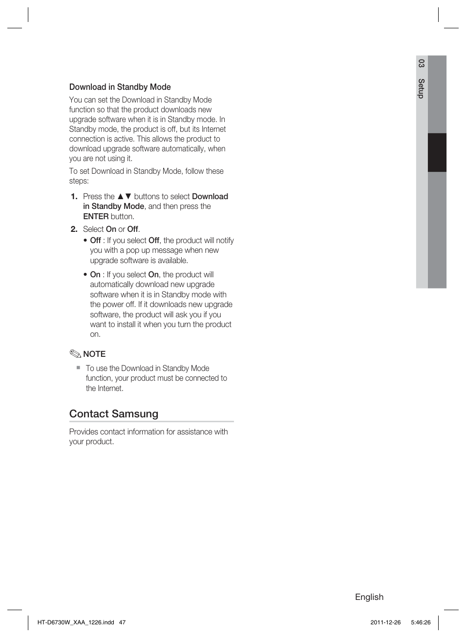 Samsung HT-D6730W-ZA User Manual | Page 47 / 87