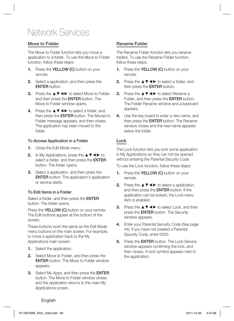 Network services | Samsung HT-D6730W-ZA User Manual | Page 68 / 87