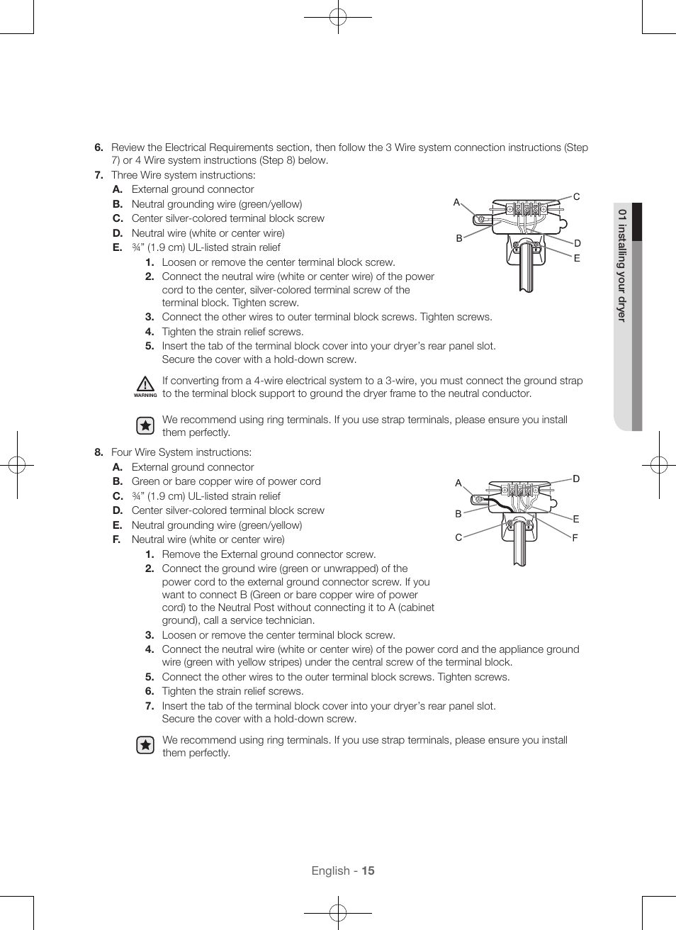 Samsung DV56H9000EW-A2 User Manual | Page 15 / 120