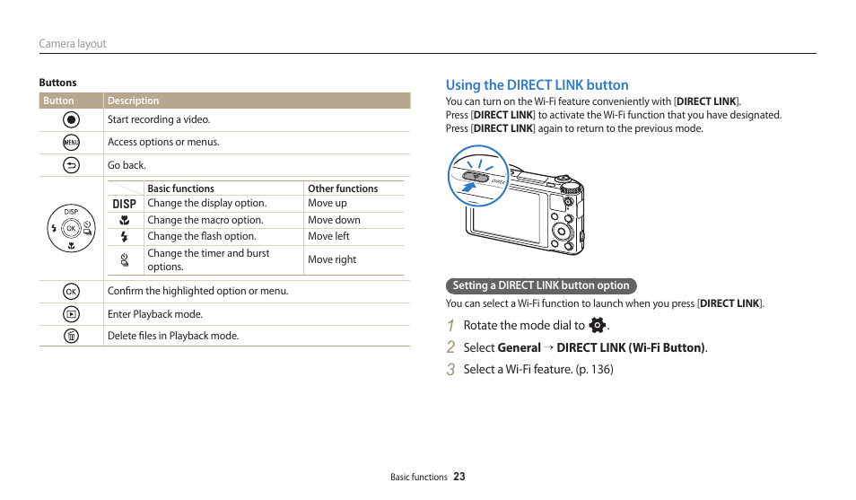 Using the direct link button | Samsung EC-WB250FBPBUS User Manual | Page 24 / 166
