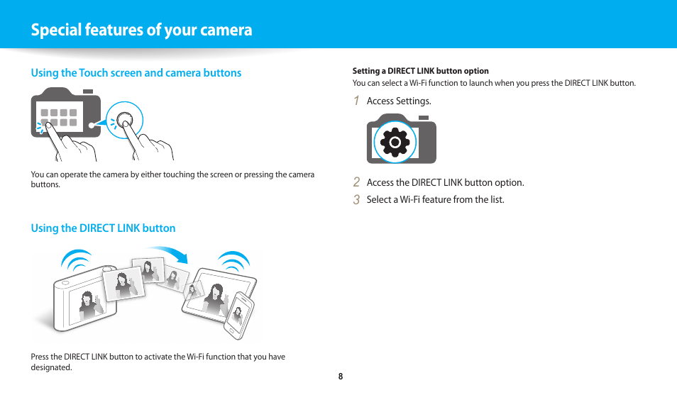 Special features of your camera | Samsung EC-WB250FBPBUS User Manual | Page 9 / 166