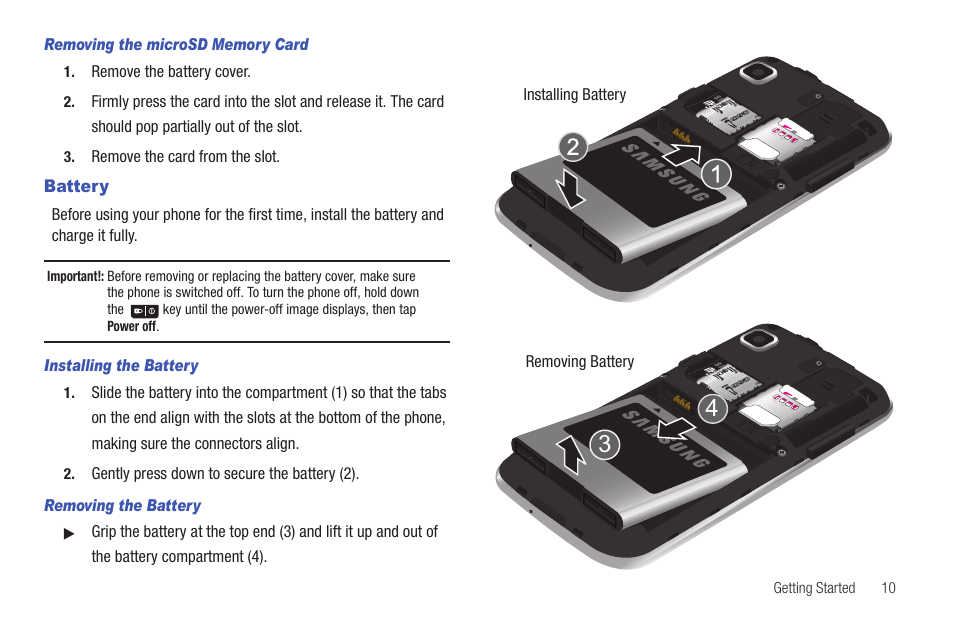 Battery | Samsung SGH-T959HAVTMB User Manual | Page 15 / 256