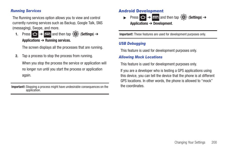 Android development | Samsung SGH-T959HAVTMB User Manual | Page 205 / 256