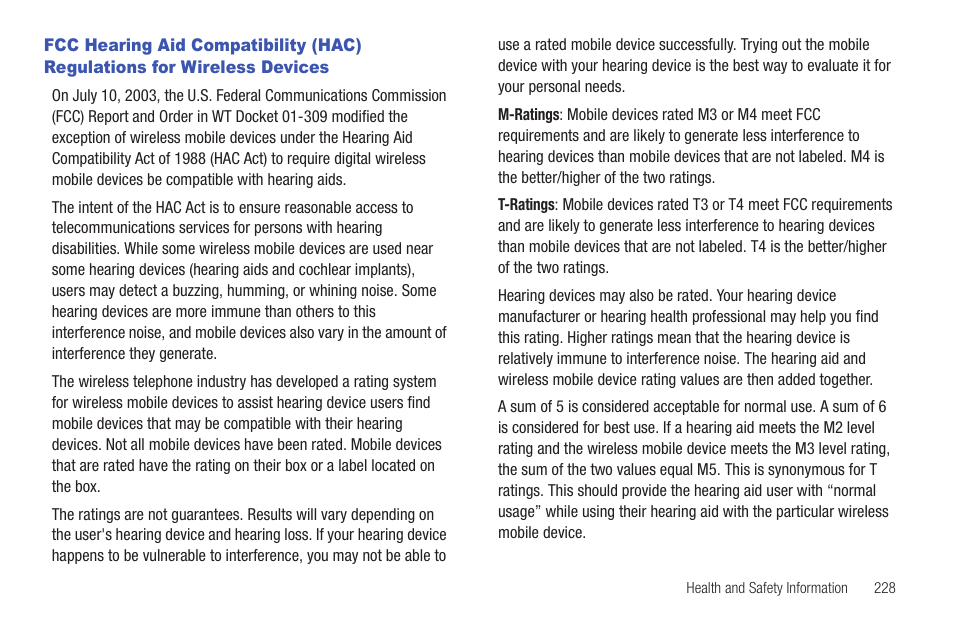 Wireless devices | Samsung SGH-T959HAVTMB User Manual | Page 233 / 256