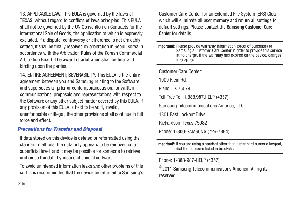 Samsung SGH-T959HAVTMB User Manual | Page 244 / 256