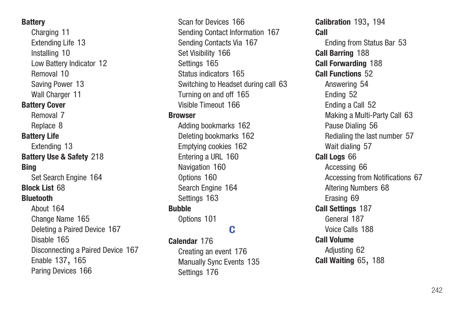 Samsung SGH-T959HAVTMB User Manual | Page 247 / 256