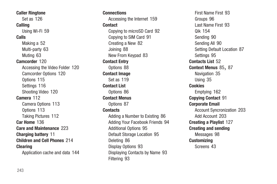 Samsung SGH-T959HAVTMB User Manual | Page 248 / 256