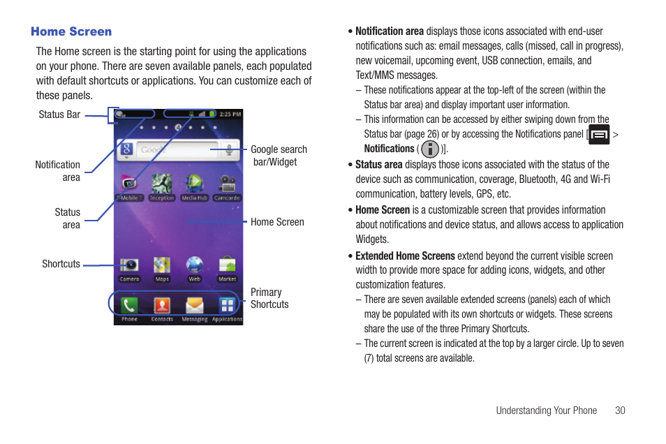 Home screen | Samsung SGH-T959HAVTMB User Manual | Page 35 / 256