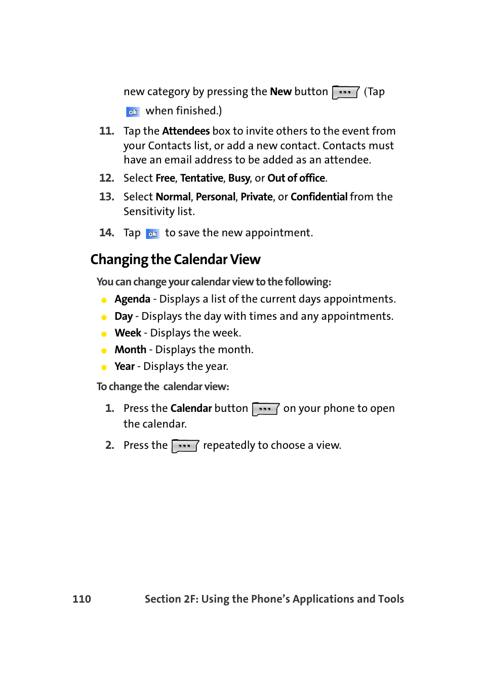 Changing the calendar view | Samsung SCH-I830MSASPR User Manual | Page 118 / 236