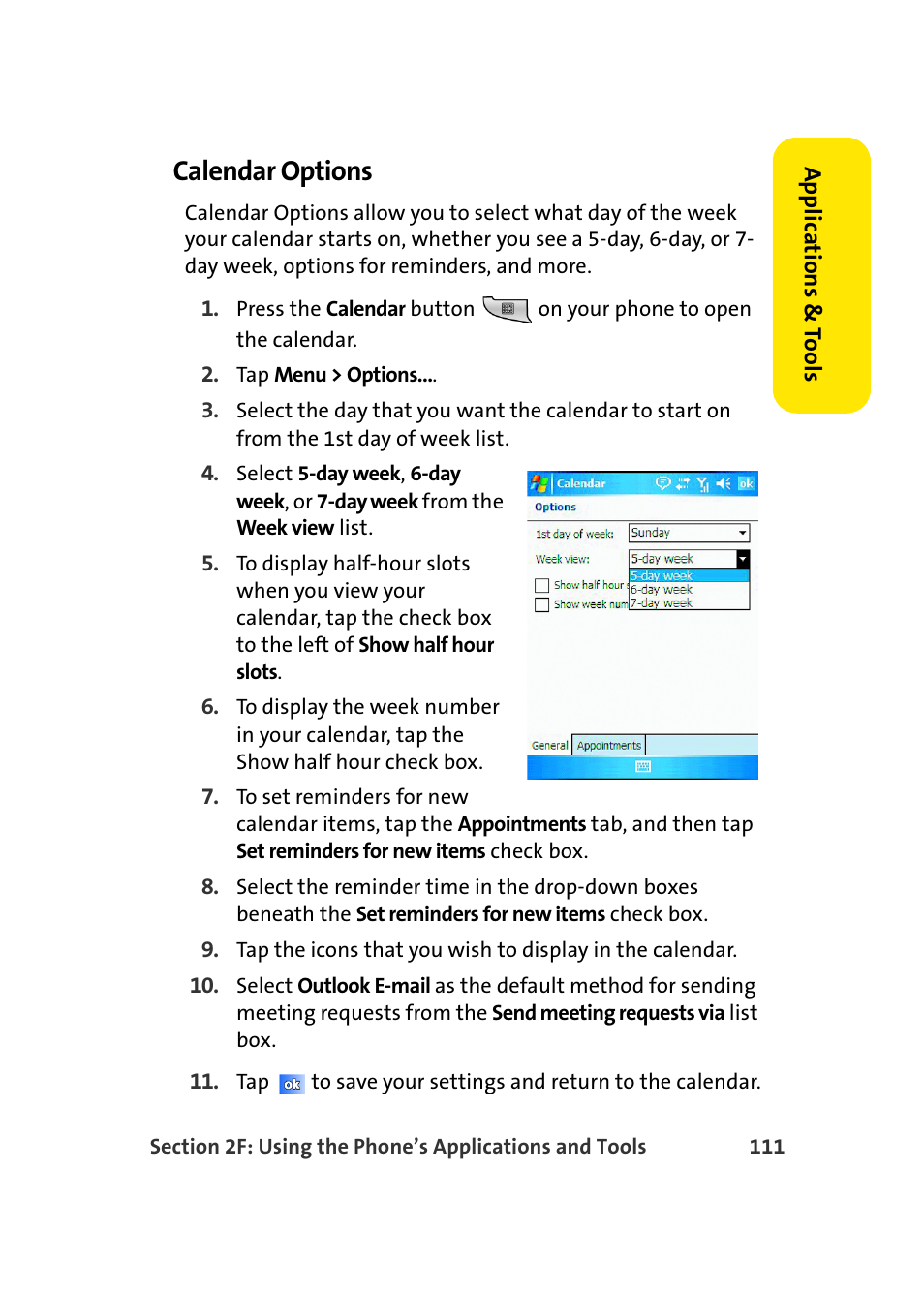 Calendar options | Samsung SCH-I830MSASPR User Manual | Page 119 / 236