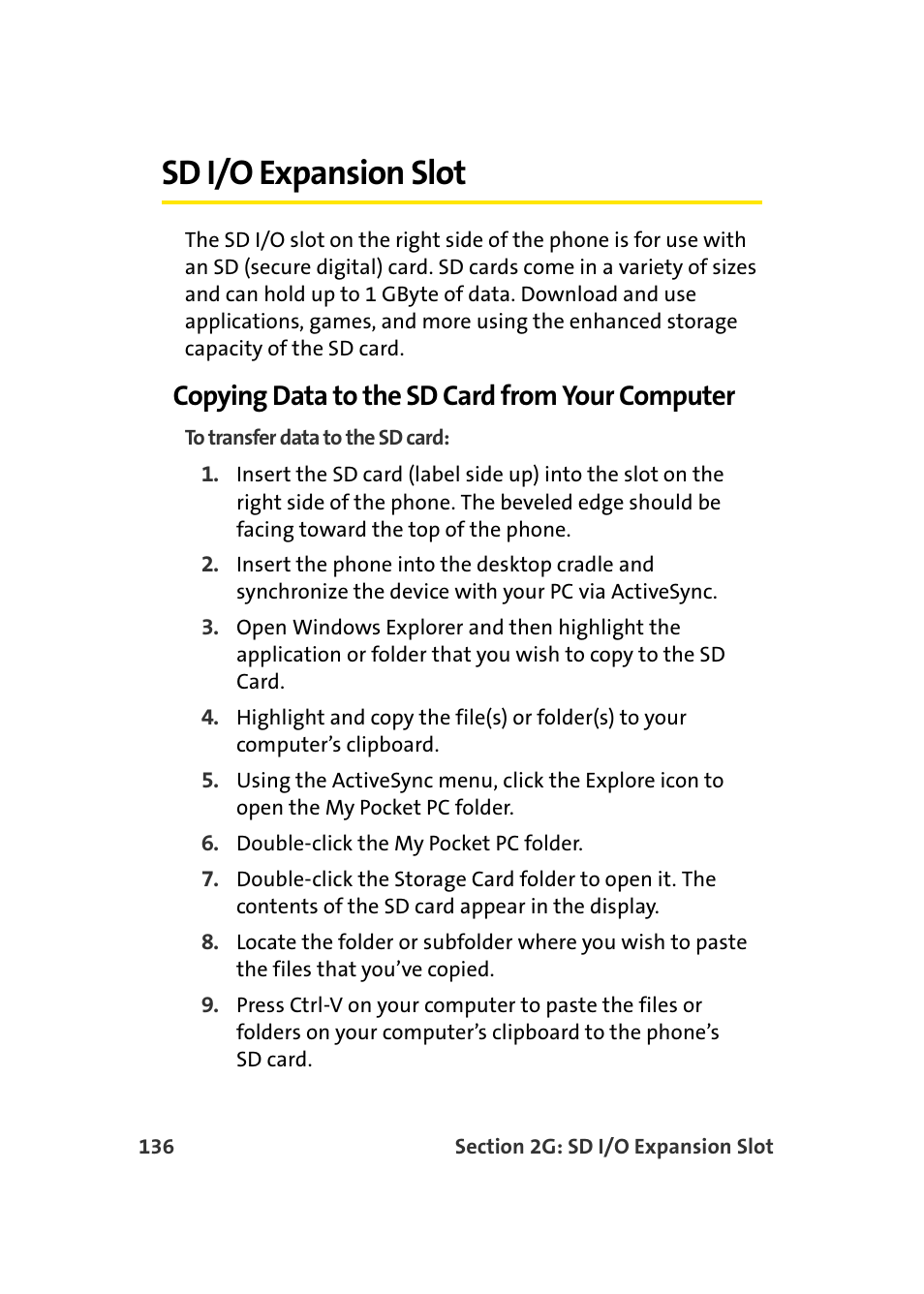 Sd i/o expansion slot, Copying data to the sd card from your computer | Samsung SCH-I830MSASPR User Manual | Page 144 / 236
