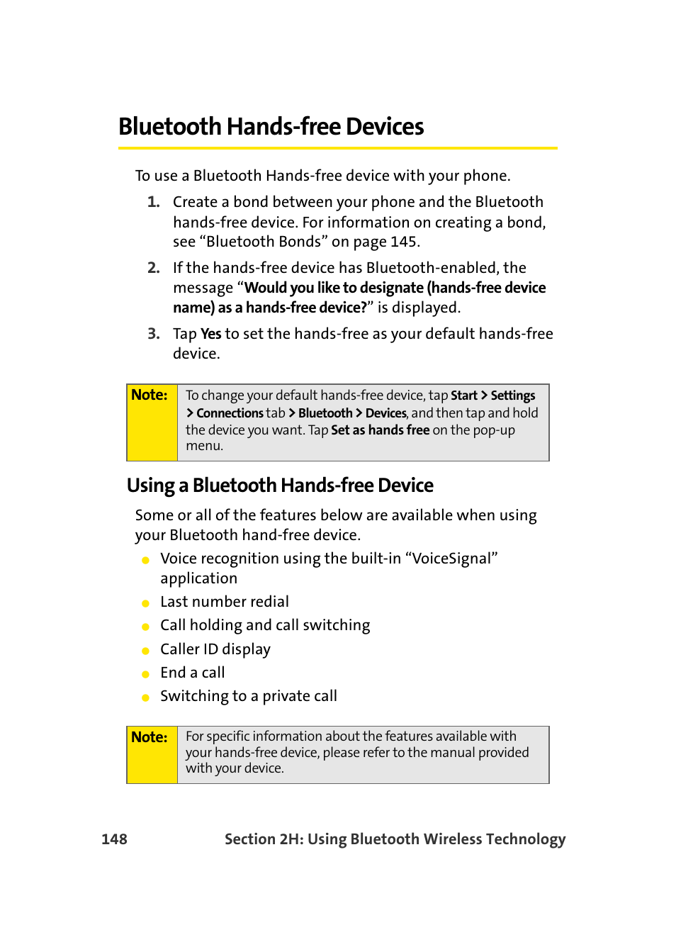 Bluetooth hands-free devices, Using a bluetooth hands-free device | Samsung SCH-I830MSASPR User Manual | Page 156 / 236