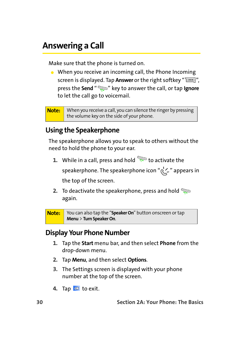 Answering a call, Using the speakerphone, Display your phone number | Samsung SCH-I830MSASPR User Manual | Page 38 / 236