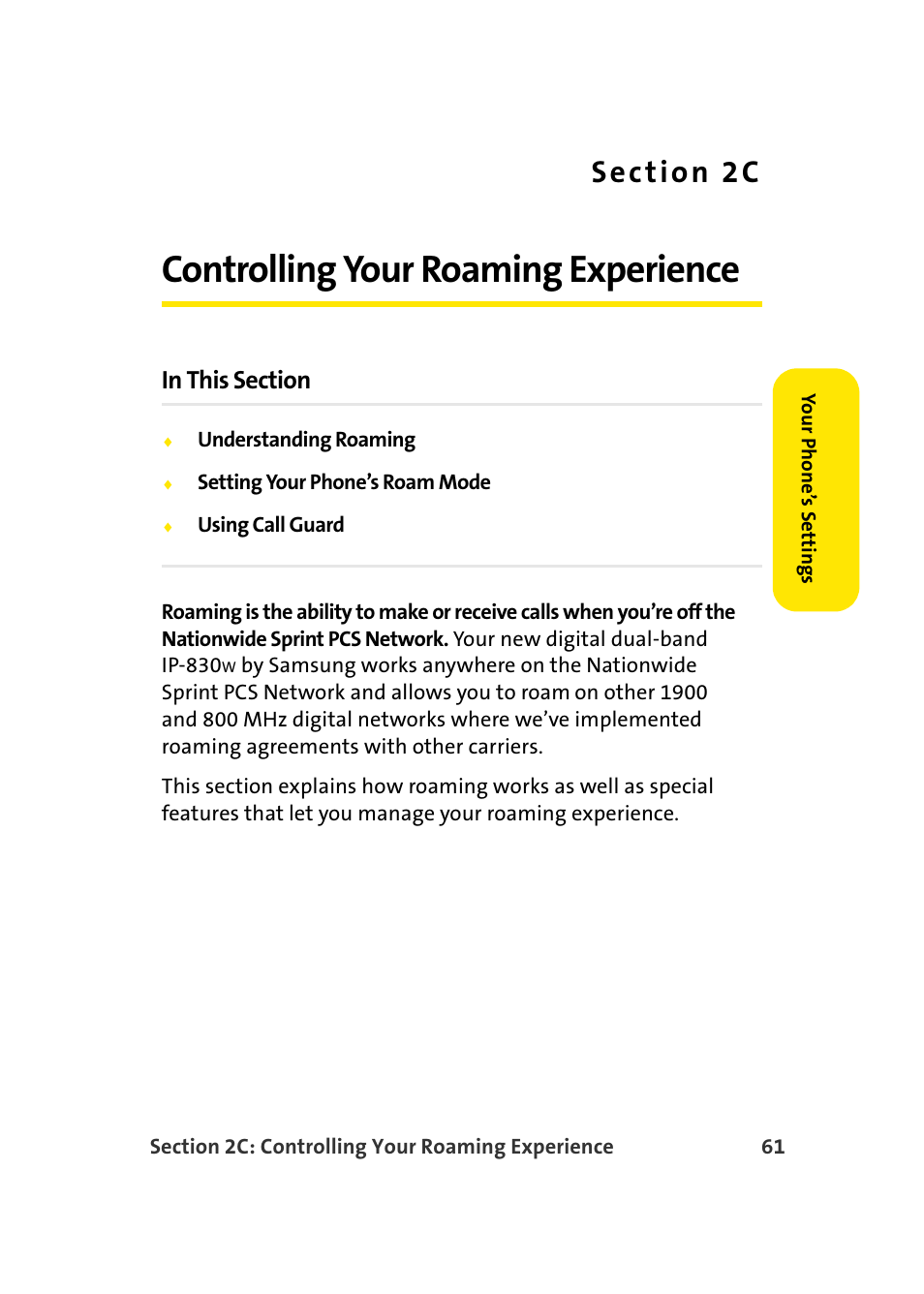 Controlling your roaming experience, 2c. controlling your roaming experience | Samsung SCH-I830MSASPR User Manual | Page 69 / 236