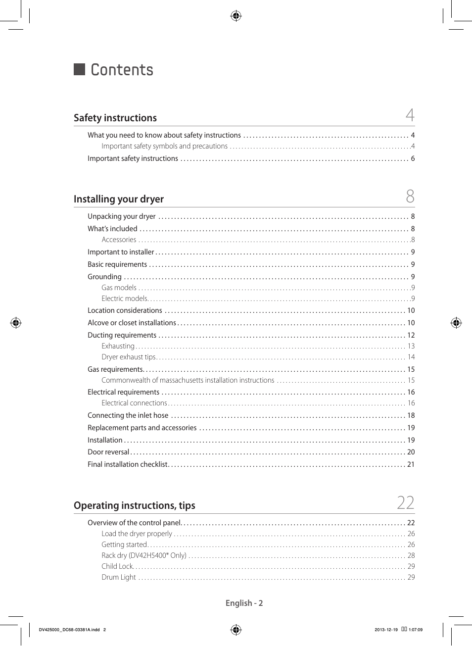 Samsung DV42H5200GF-A3 User Manual | Page 2 / 132