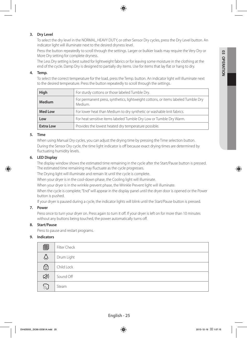 Samsung DV42H5200GF-A3 User Manual | Page 25 / 132