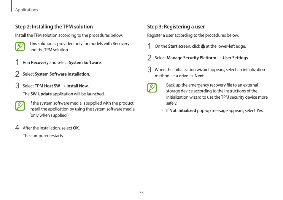 Samsung NP940X3G-S02US User Manual | Page 73 / 149